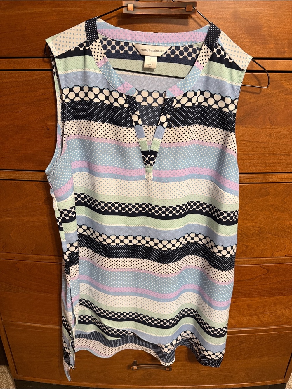 Christopher & Banks Sleeveless Striped Tank - Navy, Mint, Pink, Light Blue